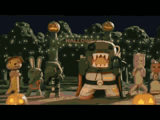 Domo-kun celebrates halloween. www.youtube.com/watch?v=i65AwS_tFm0.