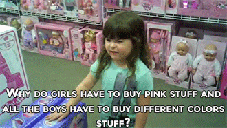 Heavy words. Kid's spouting words like she's a grow ass woman... Better question. Why don't you just walk to the superhero aisle instead of the princess aisle.