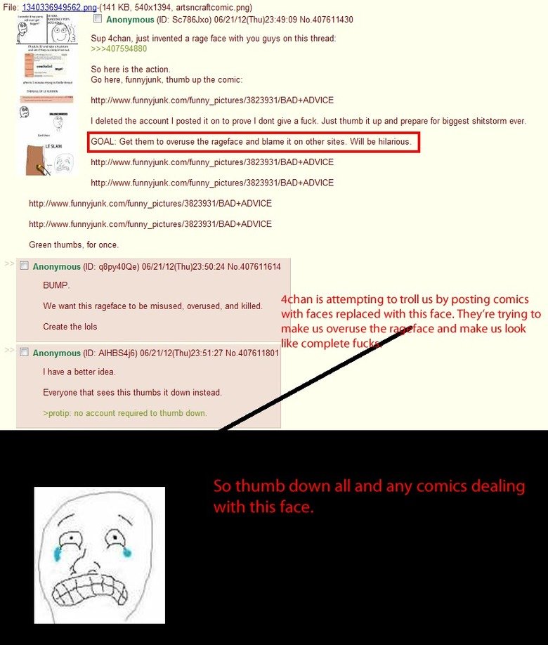 4Chan troll attempt 4Chan troll attempt. Spread the word somehow, my fellow funny junkies. Link to thread on 4chan: Link fail comic: /funny_pictures/3823931/BAD+ADVICE/. File: n -(