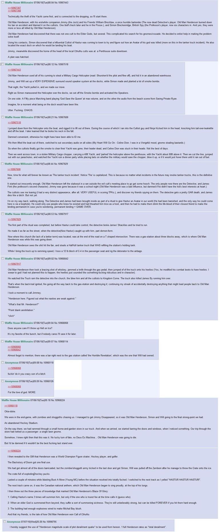 D&D Story Comp Finale: Old Man Henderson. Be warned now that this is by far the longest story I've posted! It's 8 pictures in total. It's 100% worth the read an