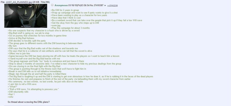 D&D Greentext Comp 1. . Anonymous / / ( Som) as 27 No 38568012 _ » So dun game was gouty well up a couple weeks ago - we play an one do the players houses, and 
