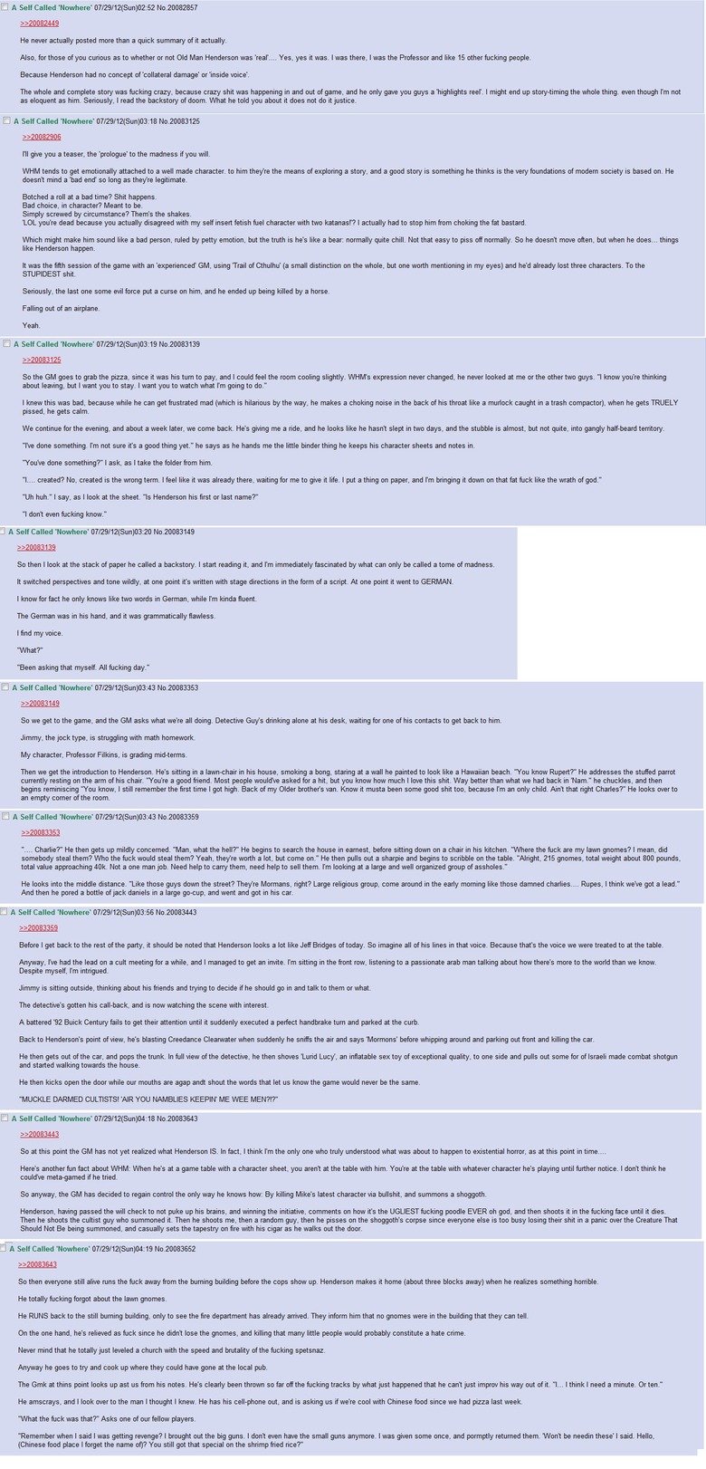 D&D Story Comp Finale: Old Man Henderson. Be warned now that this is by far the longest story I've posted! It's 8 pictures in total. It's 100% worth the read an