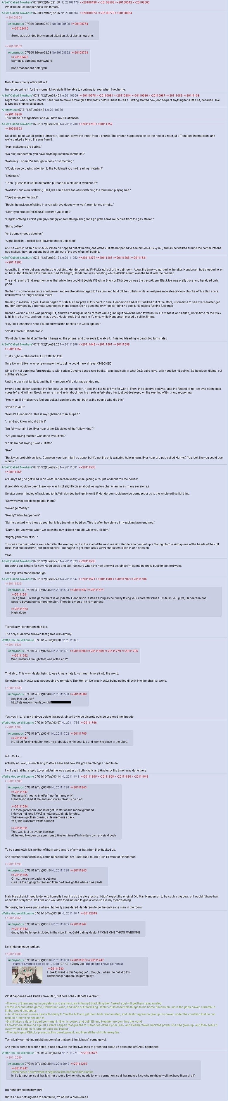 D&D Story Comp Finale: Old Man Henderson. Be warned now that this is by far the longest story I've posted! It's 8 pictures in total. It's 100% worth the read an