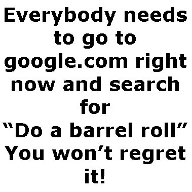 DO A BARREL ROLL! DO A BARREL ROLL!. (Press Z or R twice.) Thanks for the thumbs and comments guys, I'd like to give props to Achievement Hunter who apparently found this first.