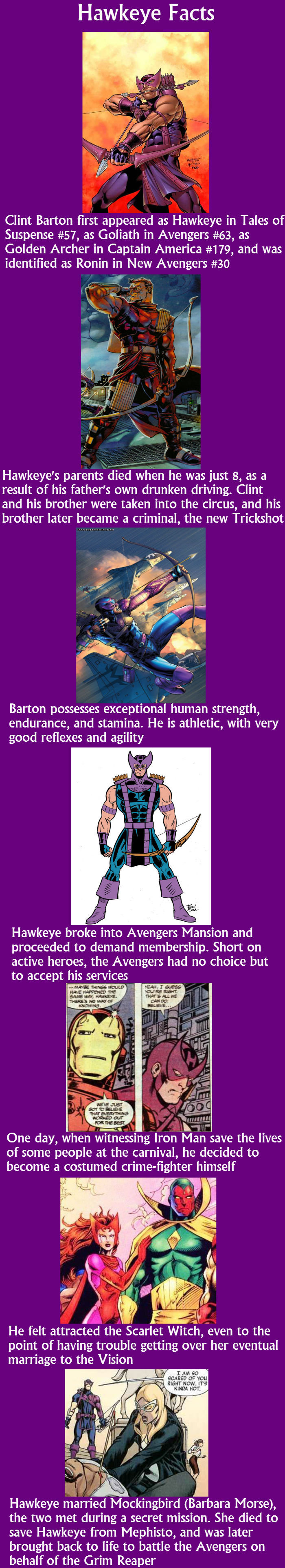 Hawkeye Facts Hawkeye Facts. Wolcerine Comp: /Wolverine+Facts/funny-pictures/5059035/ Venom Comp: /Venom+Facts/funny-pictures/5058297/ Doctor Doom Comp: /Victor+von+Doom+Fact
