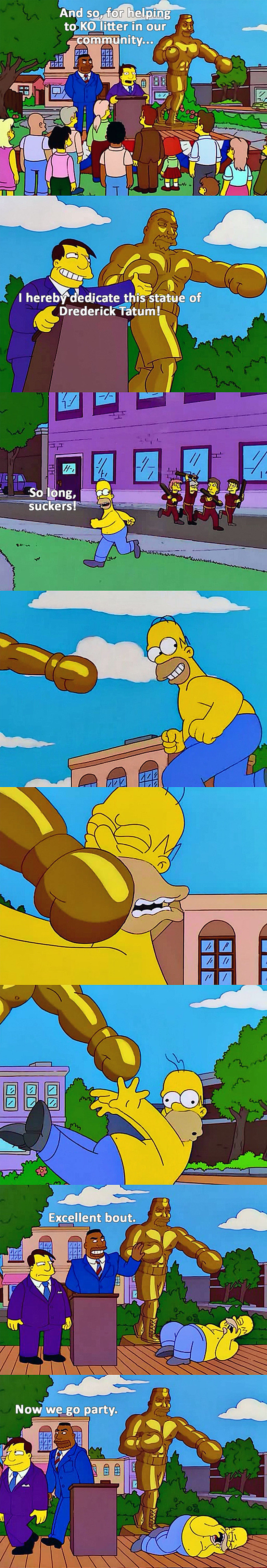 Homer Down. Source: Simpsons subscribe for more Boxing (pugilism, prize fighting, the sweet science or in Greek pygmachia) is a combat sport in which two people