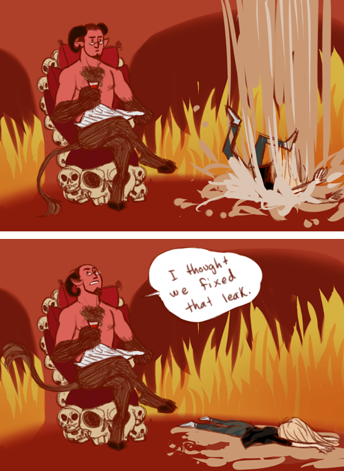 Leaking. . Portals to Hell. You ok buddy?! No? well i did everything i could shuts door