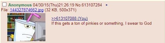 Lets get some pinkies. Saw this and thought "Why not?" So I posted this. Now let's get a bunch of pinkies and show 4chan who's boss!. 36 KB, 878x344) 