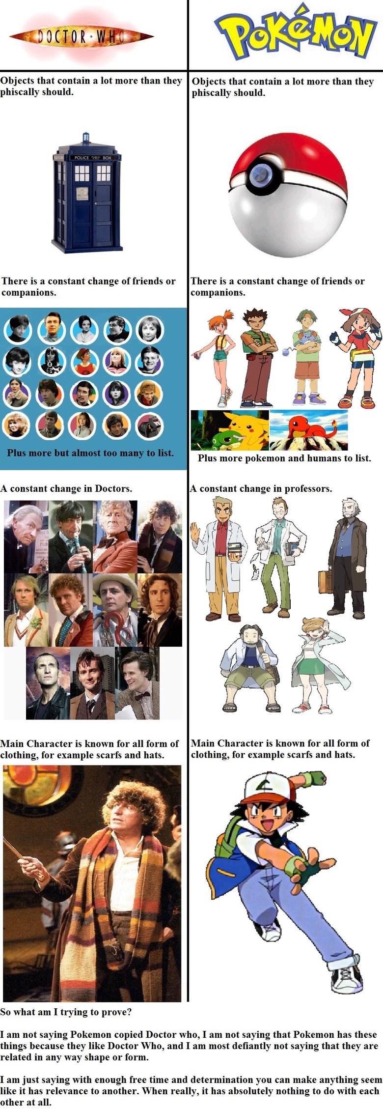 Pokemon and Doctor Who Pokemon and Doctor Who. Yeah I was thinking of the comparisons at school, and how i hate fangirls. (different from girls who are fans btw), theres probably more