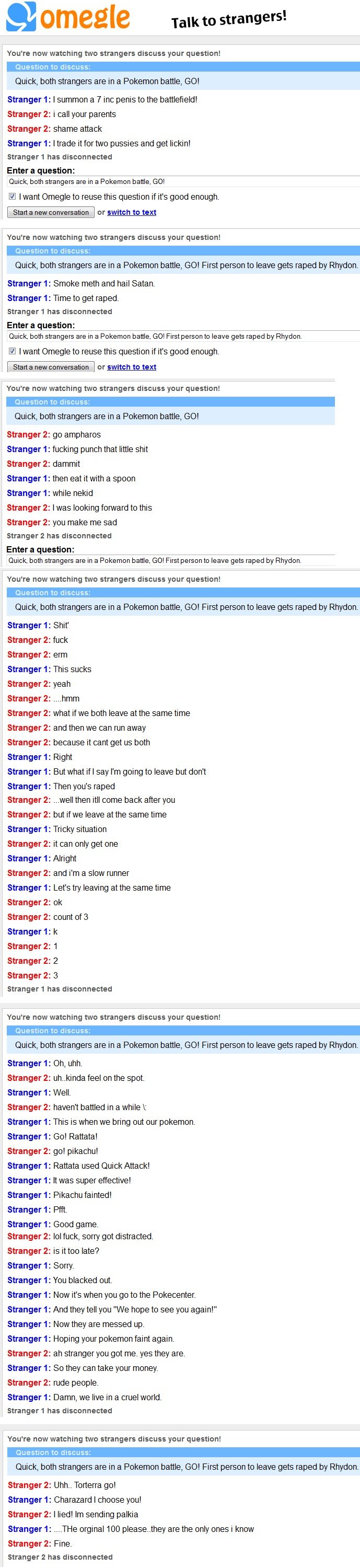 Pokemon Battle GO. Don't read the tags.. 8 omegle Talk to strangers'. You' re new we strangers erooups your nuance to minis Quick, bum strangers are m a Pokemon