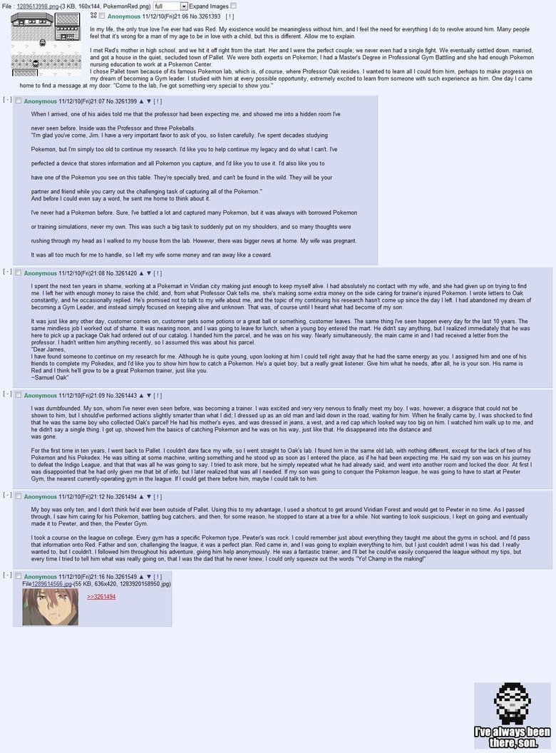 Pokemon feels Pokemon feels. Not OC, has been posted on fj once as content (as far as I can tell) on 9th April 2011. One of my favourite feel pics, so I thought I'd share it
