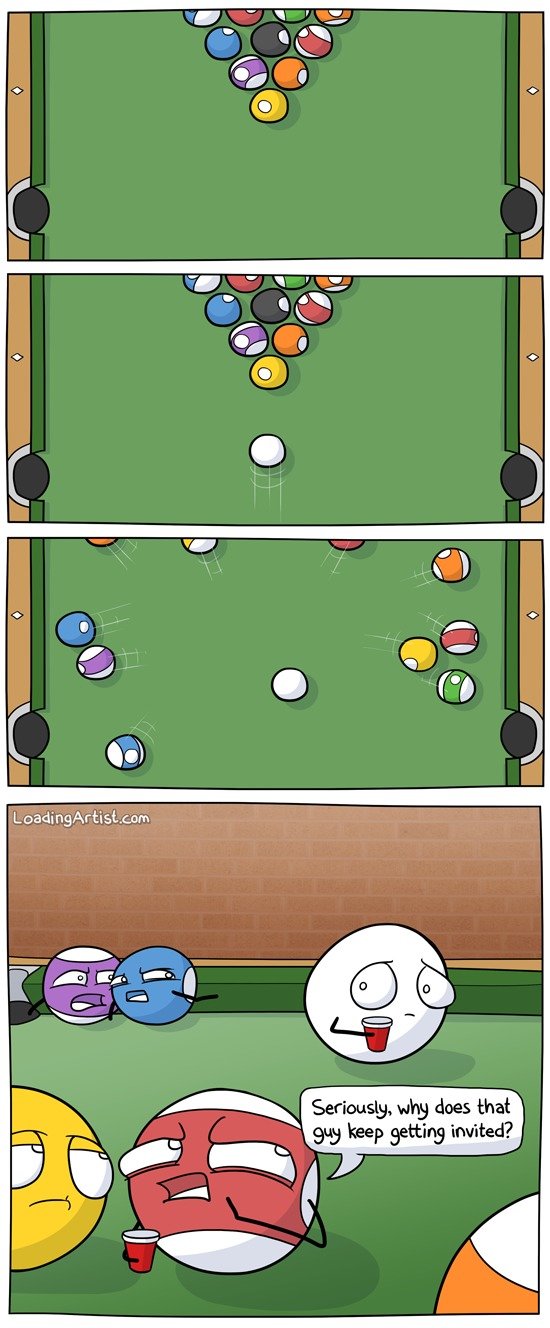 Pool. Pool.. I've asked if I could share these comics on FunnyJunk and the artist said I can. Credit to - Gregor Czaykowski @ Proof - . A . guy keep getting invited?