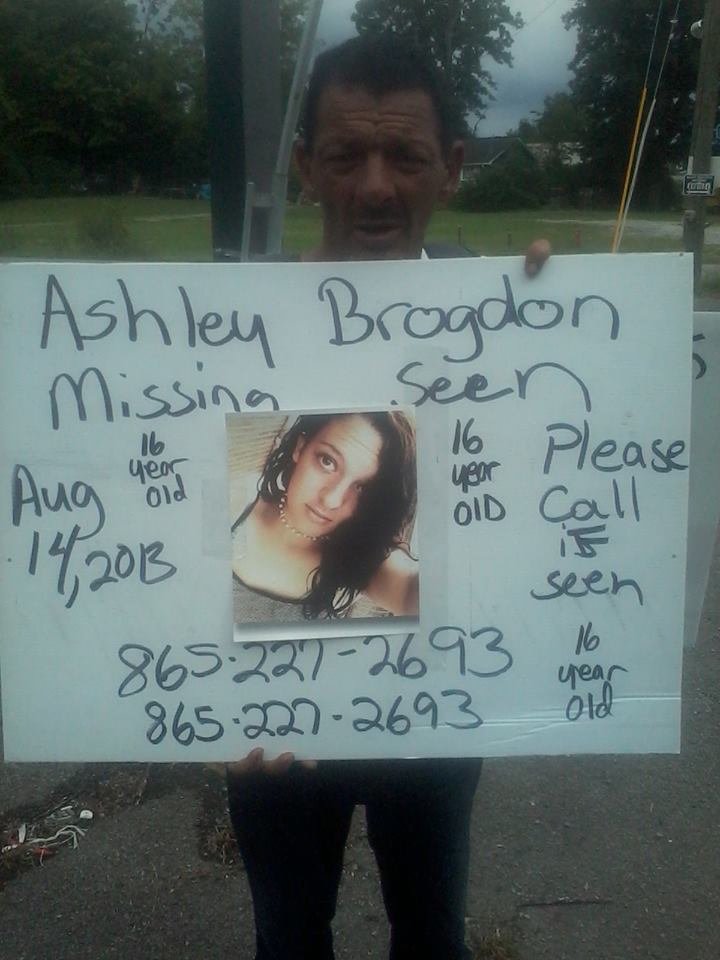 poor guy please help poor guy please help. I saw this man walking down the road in Seymour just now carrying this sign. He's desperately looking for his daughter. She's been missing