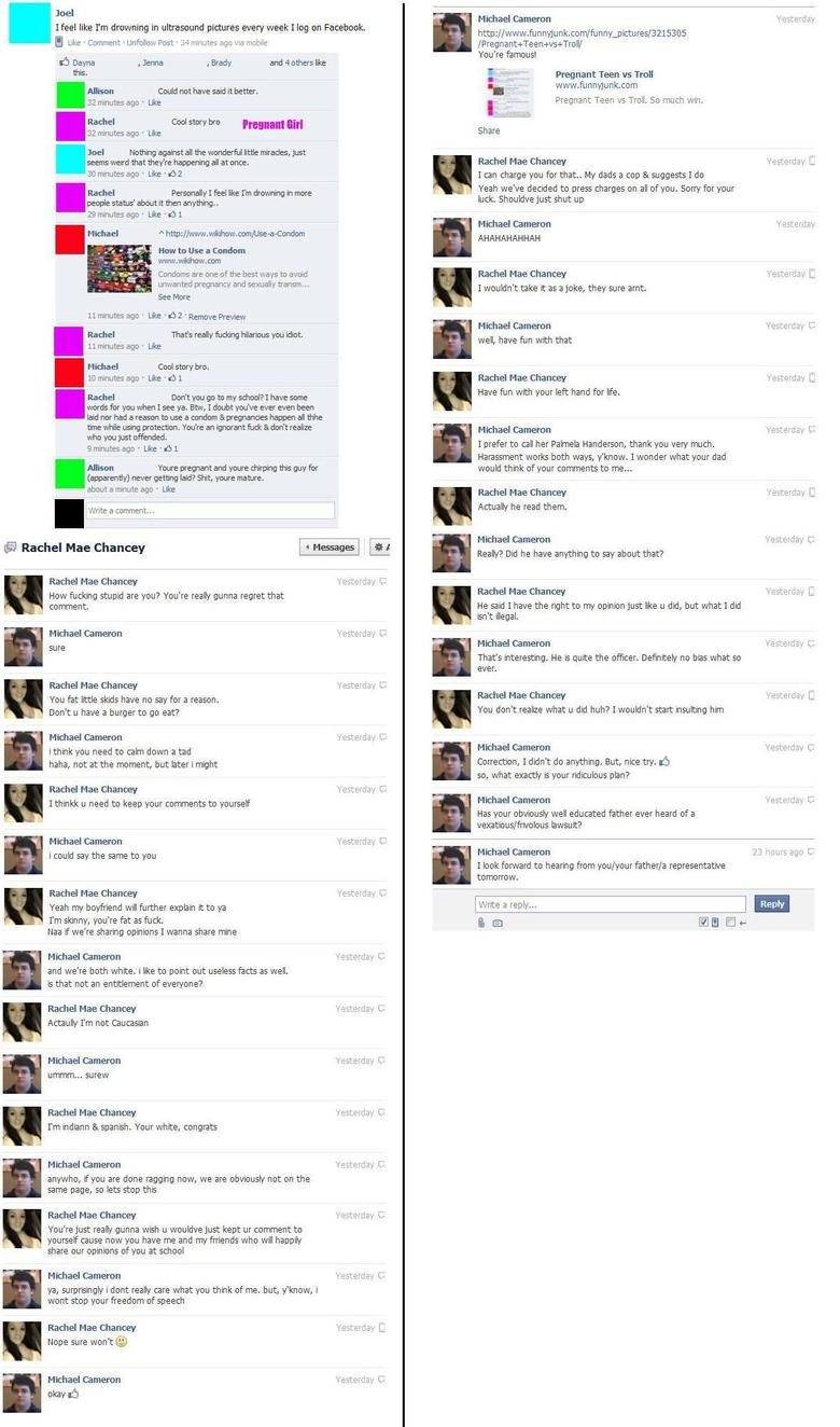 Pregnant Teen vs. Troll Pregnant Teen vs. Troll. Part 2 is now up /funny_pictures/3225147/Pregnant+Teen+vs.+Troll+pt2/ Fan Page www.facebook.com/pages/Michael-Cameron-is-Legendary/3157
