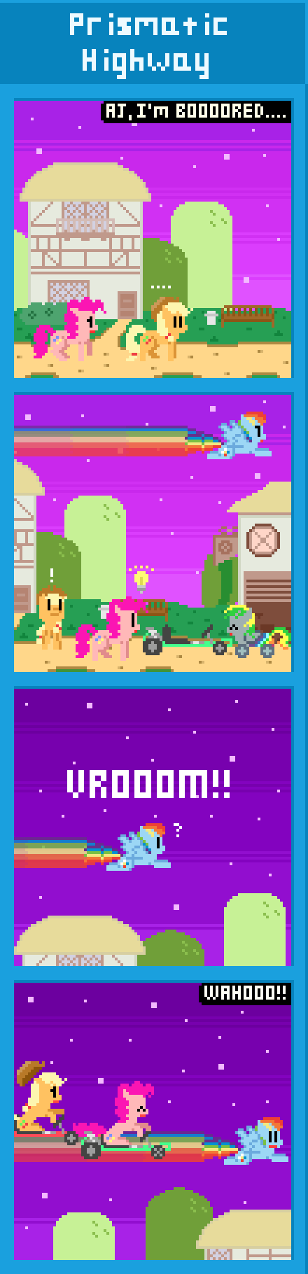 Prismatic Highway Prismatic Highway. via: zztfox.deviantart.com/art/Prismatic-Highway-463631400 Crusin' on Rainbows! MLP : FiM copyright Hasbro and its AWESOME writers Mario Kart