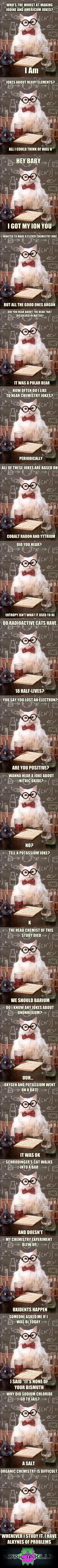 Punny- Chemistry Cat Edition Punny- Chemistry Cat Edition. I'm in the process of making my next normal punny comp, so enjoy this in the meantime. Punny: /funny_pictures/3595877/Punny/ Punny
