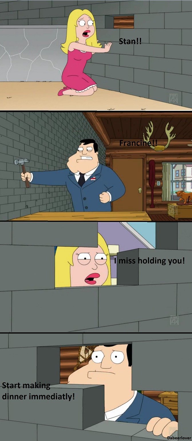 Tear down this wall. Source: American Dad! subscribe for more There is a different newspaper headline for each episode, usually featuring a topical satirical jo