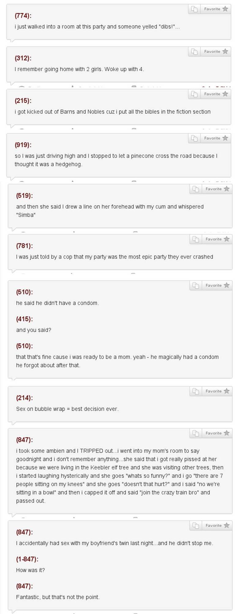 Texts from last night Texts from last night. saw the link to the website on another picture (cant remember who posted it) and thought i'd check it out. Here are some of the posts tha