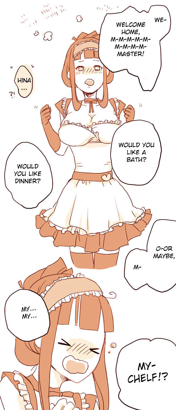 The New Maid. . FOR YEN ITAPEU UP TD WAT FOR ME,. You fool, you must hug her and make sure she feels valued !