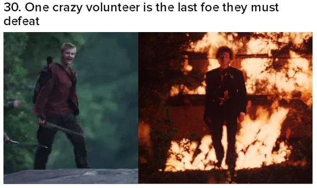 The Hunger Games vs Battle Royale pt2. . 26. Someone gets shot with an arrow. you, the Hongar Games!