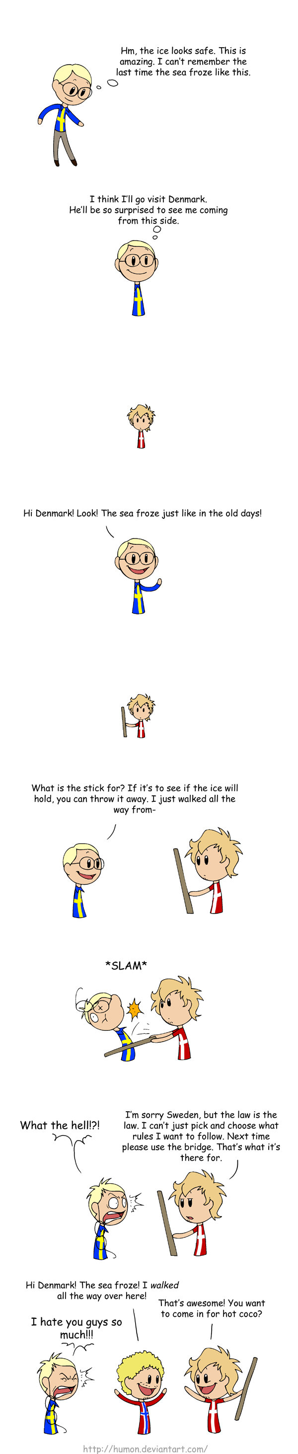 The law is the law The law is the law. Here's another one from Scandinavia and the World. I just can't get enough of them. satwcomic.com/the-law-is-the-law. Hm, the ice looks safe