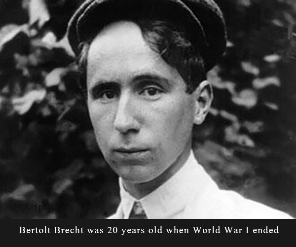 Theatre Personalities - Brecht. The same year Stanislavski was founding the Moscow Art Theatre, a baby was born in Germany that was called to become one of the 