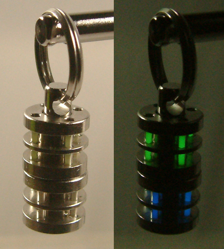 Tritium Jewelry. Tritium tubes are simply gas-filled, thin glass vials with inner surfaces coated with a phosphor. The gaseous tritium in these light sources un