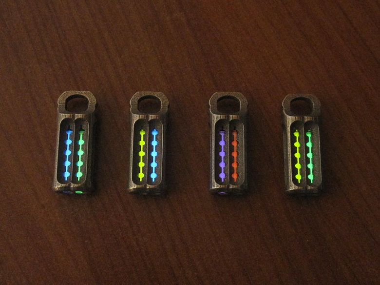 Tritium Jewelry. Tritium tubes are simply gas-filled, thin glass vials with inner surfaces coated with a phosphor. The gaseous tritium in these light sources un