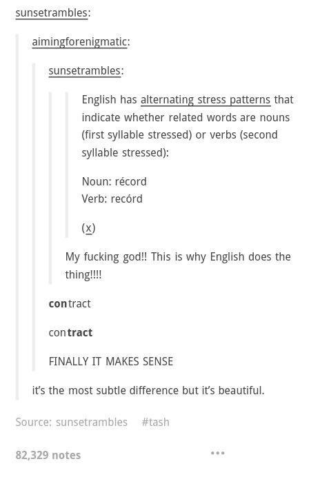Tumblr on the English Language. When they discovered English words can be very misleading. And when they realized English is quite a violent language, too. And 
