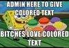 Admin giving colored text