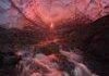 an ice cave under a volcano in Kamchatka